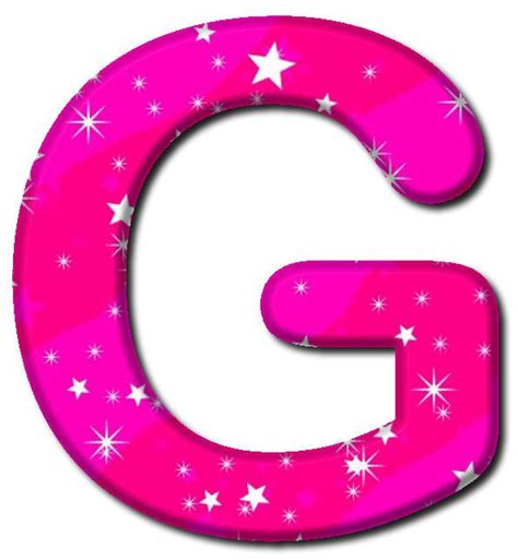 Pink Stars G Lettering Pink Bubbles Lettering Alphabet