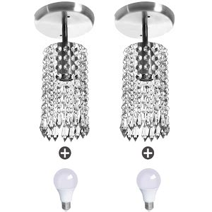 2 Lustres Clearcrillic Redondo Cristal Acrílico Lampada Leroy Merlin