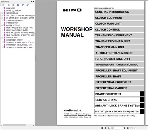 Hino Truck Chassis J05E Engine Workshop Manual