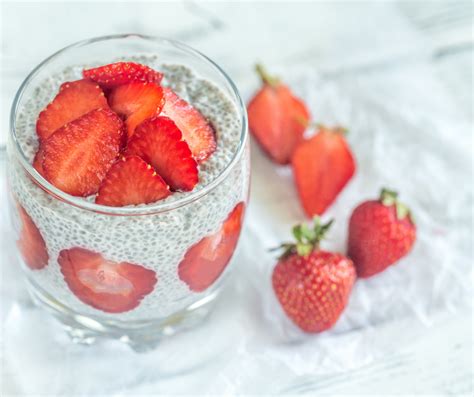 Strawberries And Cream Chia Pudding Micheline Andrews