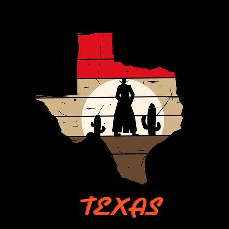 Ilustra O Vetor Do Silhueta Do Vaqueiro Dentro Texas Perfeito Para