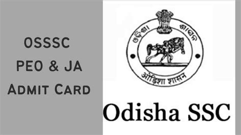 Peo And Ja Osssc Admit Card Released Download Here