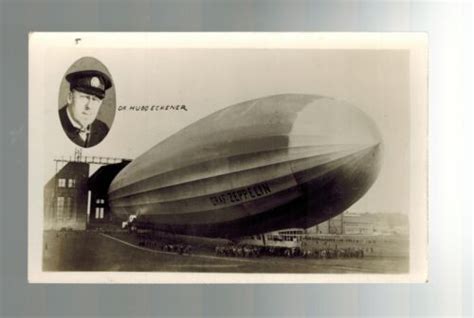 Original Mint Graf Zeppelin In Hangar Dr Hugo Eckener LZ 127 RPPC