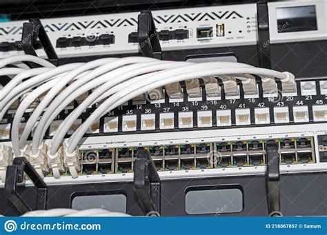 Utp Cat5e Cable With Patch Panel Stock Image Image Of Port Internet