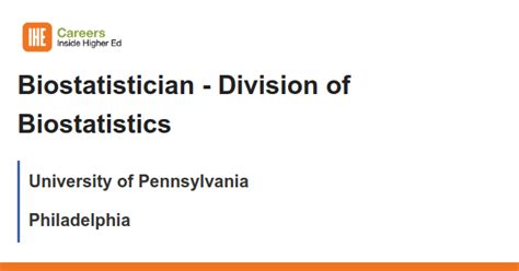 Biostatistician Division Of Biostatistics Job With University Of