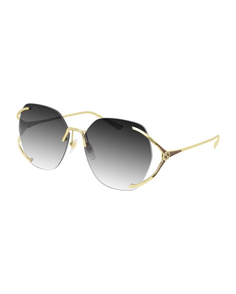 Gold Metal Frames Sunglasses Neiman Marcus