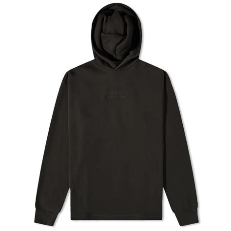 Fear Of God Essentials Relaxed Hoodie Off Black End