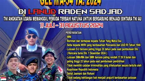 Pengumuman Penerimaan Bintara PK Pria TNI Angkatan Udara Gelombang II