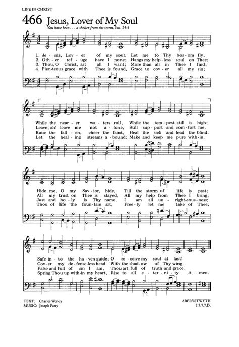 The Hymnal For Worship And Celebration 466 Jesus Lover Of My Soul