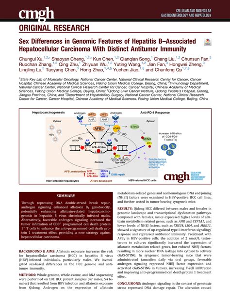 Pdf Sex Differences In Genomic Features Of Hepatitis Bassociated