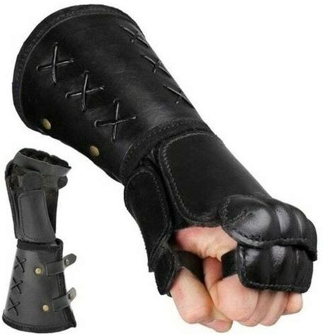 Bracer Gloves Arm Guard Armor Cuff Leather Knight Costume Battle Part Medieval Leather