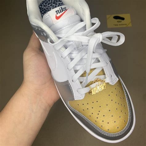 Nike Dunk Low Heirloom Gold Silver White Red Size Depop