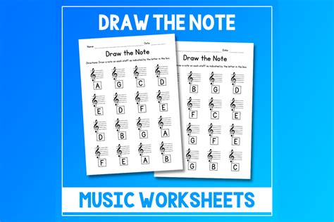 Draw The Note Treble Clef Worksheets Graphic By Atlasart · Creative Fabrica