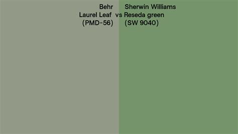 Behr Laurel Leaf Pmd 56 Vs Sherwin Williams Reseda Green Sw 9040