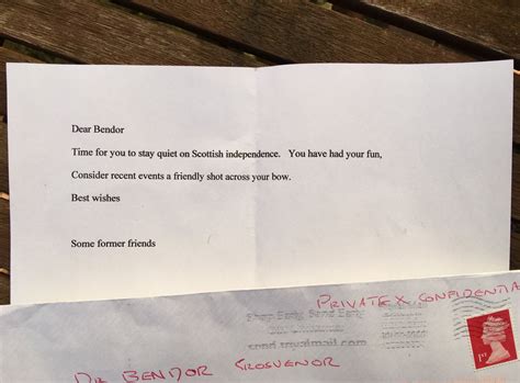 Bendor Grosvenor receives what appears to be a threat around Scottish Independence : r/Scotland