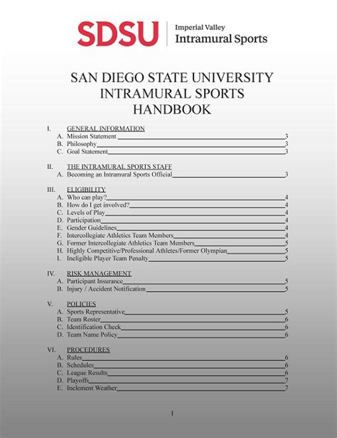 Sports Rules And Handbook Sdsu Imperial Valley