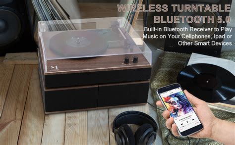 Mpk Bluetooth Record Player Turntable Hifi System With Bookshelf