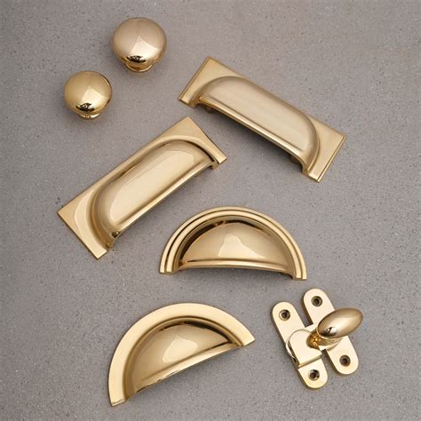 Polished Brass Cupboard Handles And Knobs Kitchen Knobs Cup Pulls Shaker Style English Solid Cast