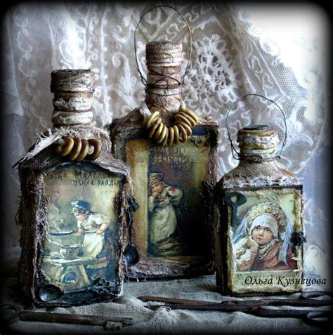 "ART-ЭПАТАЖ" | Альтер-скрап бутылки, Декоративные бутылки, Винтажная ...