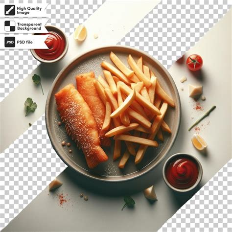 Poisson Et Frites Psd Avec Frites Sur Fond Transparent PSD Premium