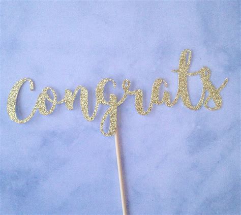 Congrats Cake Topper Glitter Cake Topper Party Decor Etsy