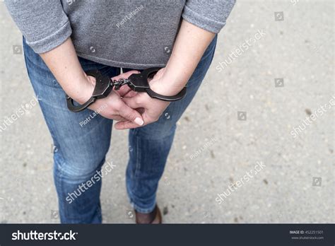 Women Handcuffed Criminal Police Stock Photo Shutterstock