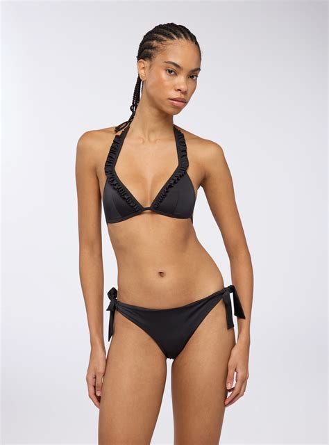 Slip Brasiliana Bikini Con Laccetti Larghi Nero Acquista Online Terranova