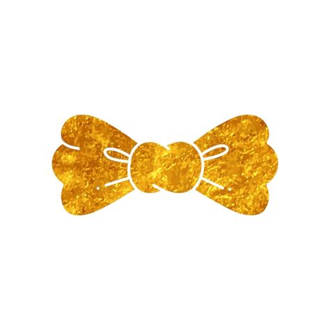 Premium Vector Bow Tie Drawing In Gold Color Style