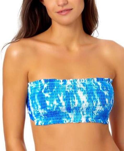 California Waves Juniors Smocked Longline Bandeau Bikini Top Created