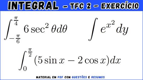 Exercícios De Integração Imediata Questões 13 A 15 Cálculo Integral