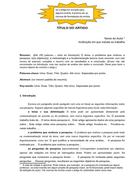 Estrutura De Um Artigo Acadêmico - Estrutura de Artigo Acadêmico: Guia Completo | PDF | Publicações ...