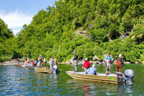 Alaska People Fishing Wolverine Creek Editorial Photo Image Of