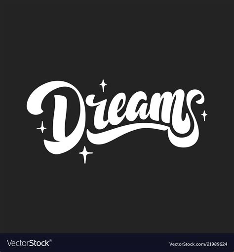 Dreams Hand Drawn Lettering Style Royalty Free Vector Image