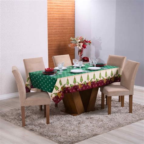 Toalha De Mesa Estampada Natal Oxford Lugares Rvore Elo