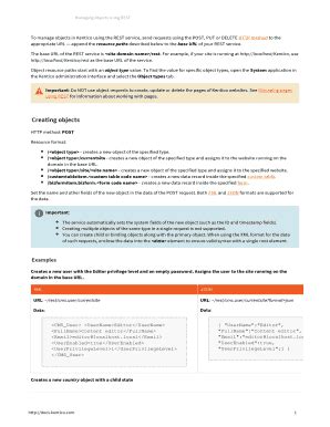 Fillable Online Managing Objects Using Rest Fax Email Print Pdffiller