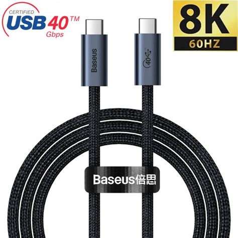 Кабель скоростной 40 Гбитс Usb 40 Type C To Type C Baseus Flash