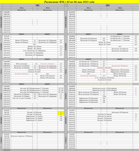 FM timetable from 02 May to 06 May | РАСПИСАНИЕ (ЛИЦЕЙ 1) | VK