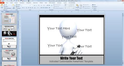 Customizable Write Text Powerpoint Template With Animation