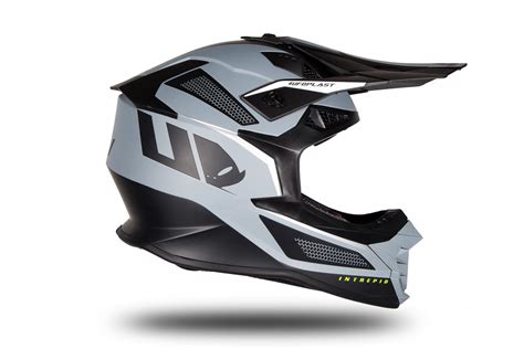 CASCO CROSS UFO INTREPID PER MOTOCROSS ENDURO MOTARD ATV NERO GRIGIO OPACO