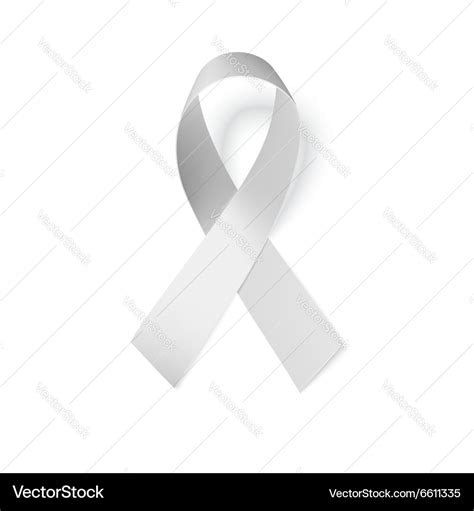 Grey awareness ribbon Royalty Free Vector Image