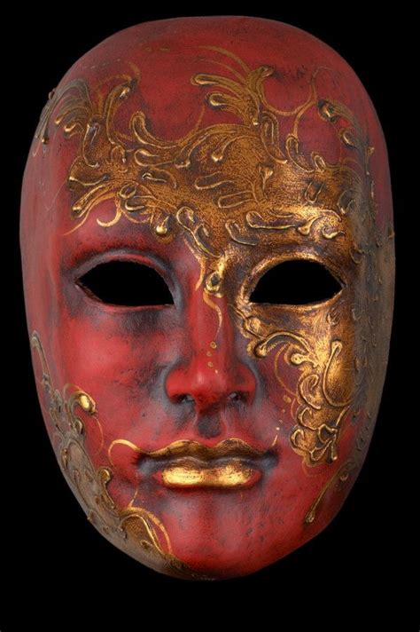 Venetian Mask Red Face With Gold Etsy Venetian Mask Mask Painting