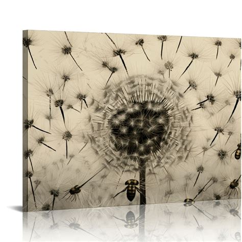 Nawypu Dandelion Wall Art Farmhouse White Dandelion Pictures Wall Decor