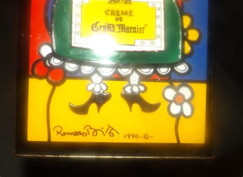 Vintage Romero Britto Lithographed Creme De Grand Marnier Tin