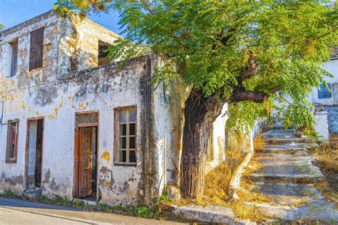 Old Abandoned Broken And Dirty Houses Buildings Rhodes Greece