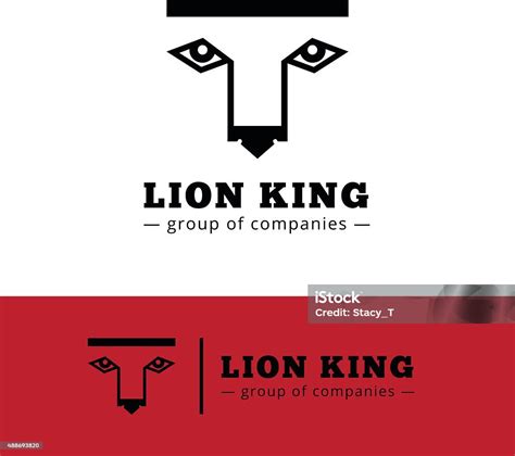 vektor logo singa minimalis logo wajah singa ilustrasi stok