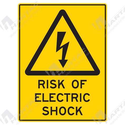 Warning Signs & Stickers - Warning Sign Risk Of Electric Shock - Company Name - Hartac Australia