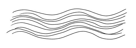 Drawn doodle waves. Hand-drawn jagged slender long wavy shapes. Horizontal background texture ...