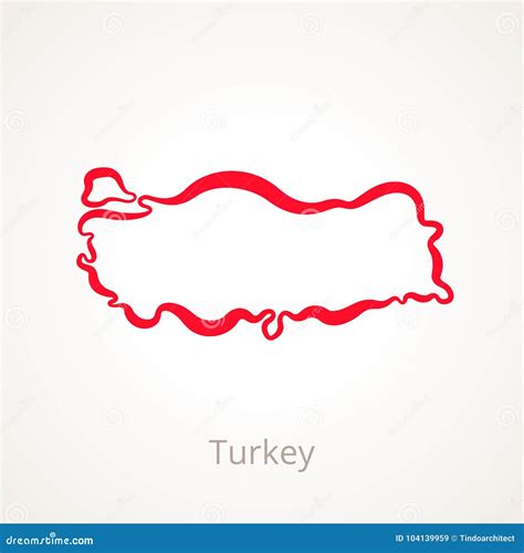 Turkey Outline Map Stock Vector Illustration Of Border 104139959