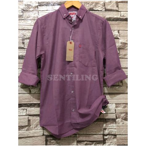 Jual Baju Kemeja Pria Warna Coklat Tua Dan Burgundy Kasual Polos Lengan