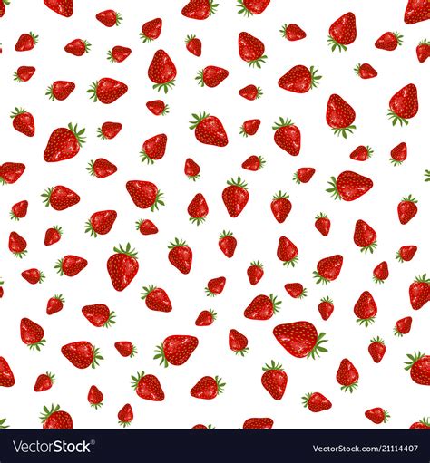 Seamles strawberry pattern on white background Vector Image